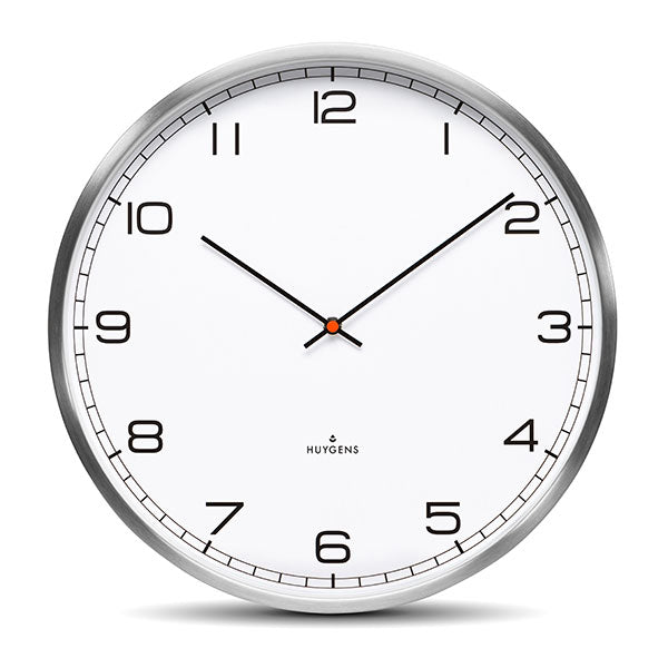 One45 Wall Clock Stainless Steel / White Arabic by Huygens